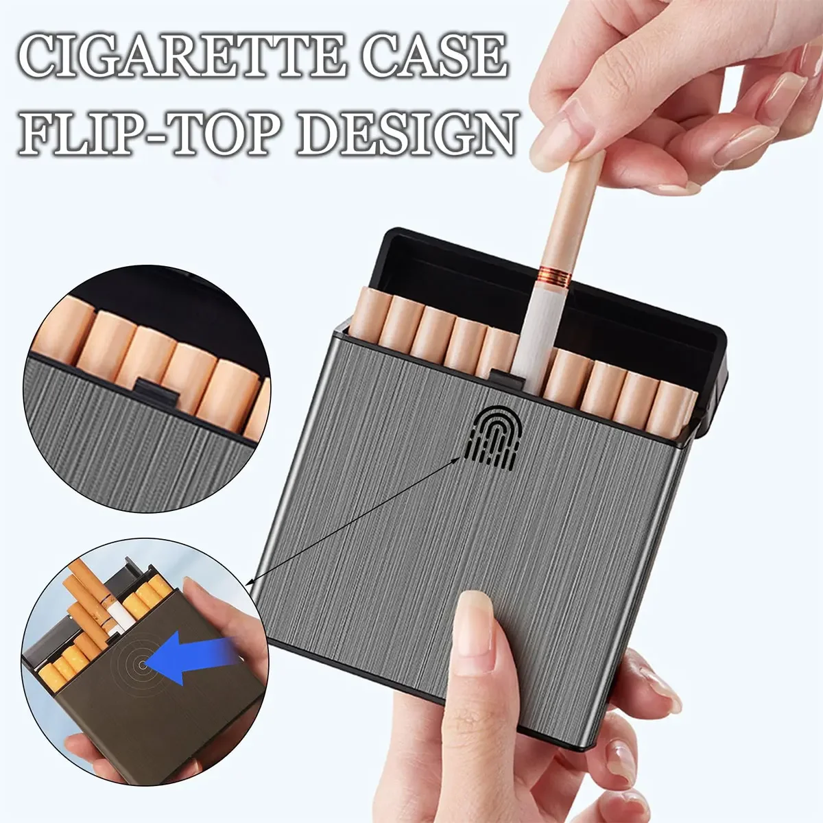 Smoking & Vaping Accessories - Zigarettenetui mit großem Fassungsvermögen, Klappdeckel, für